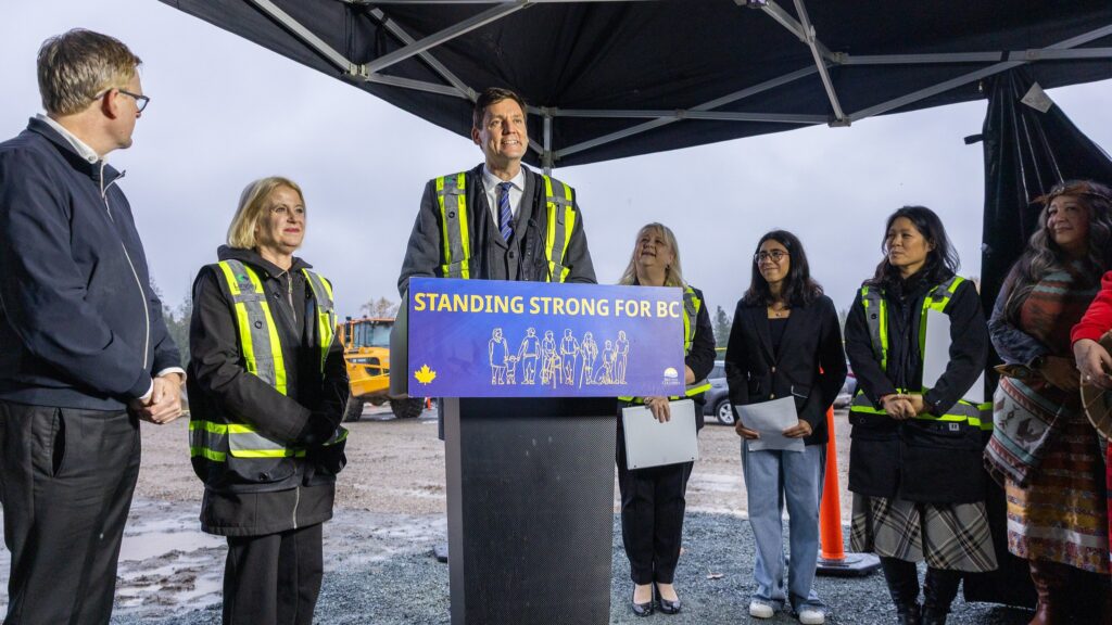 BC Premier David speaks at Langley event